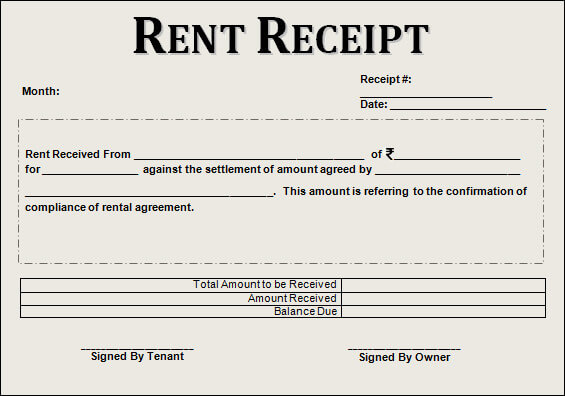 Rent Receipt for HRA Claim: Format, Need, Process