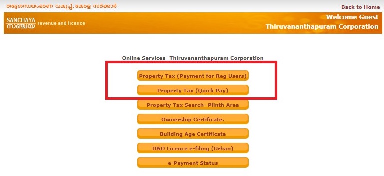 Sanchaya online property service