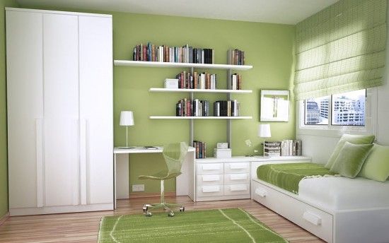 Light green study room