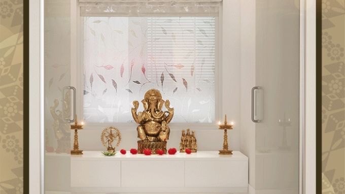 White marble Pooja room designs for your house