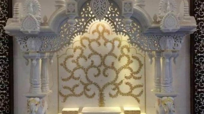 White marble Pooja room designs for your home