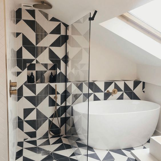 Black and White Geometric Tiles