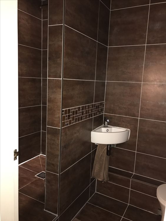 Brown bathroom tiles