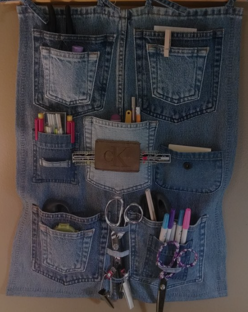 Best of waste DIY organiser using denim