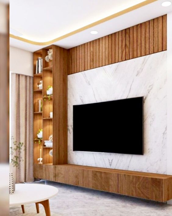 Tv showcase design in wall discount