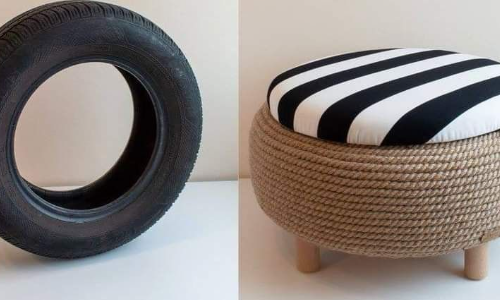 Best of waste DIY ottoman