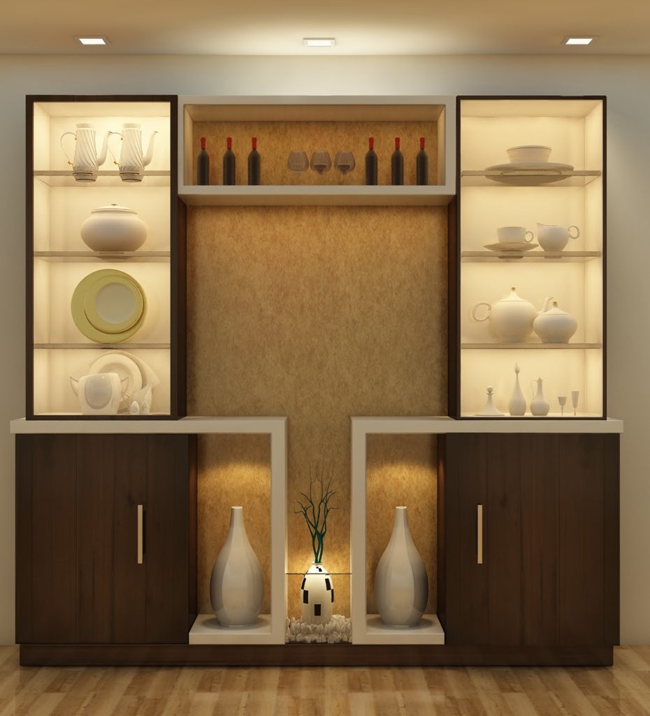 25 Stunning Crockery Unit Design For Your Kitchen Dining Room