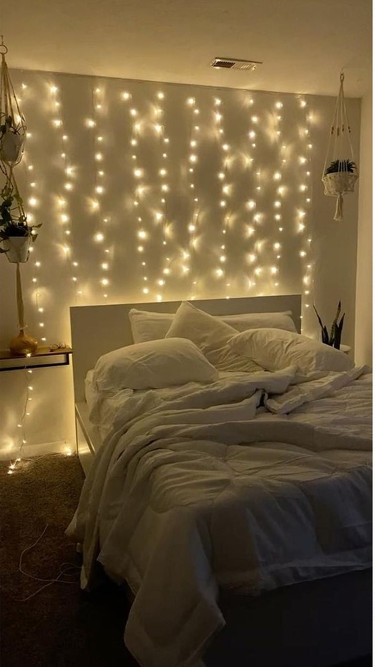 Aesthetic fairy lights in the bedrooms