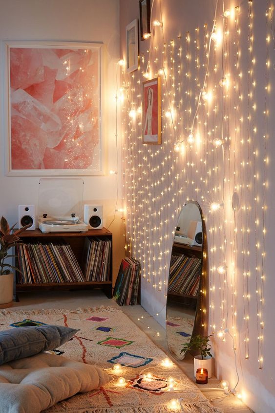 explore Bedroom fairy lights 