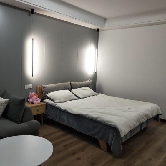 Vertical LED strips for bedrooms