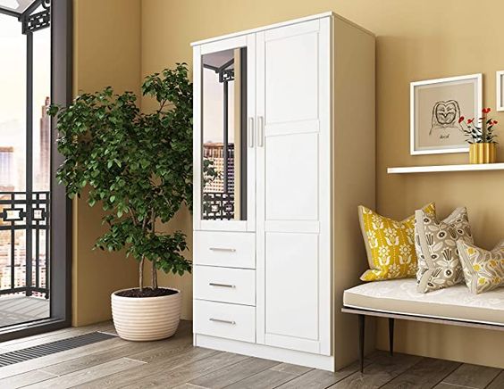 White almirah design discount