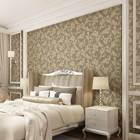 vintage wallpaper bedroom