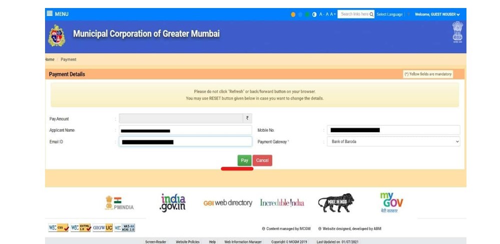 MCGM water bill payment Login Process How to Pay Bill Online Services Offered