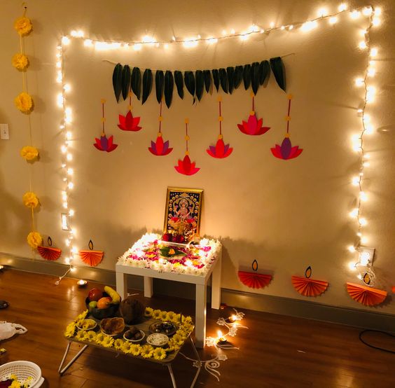 35 Diwali Mandir Decoration Ideas with Diyas Flowers More