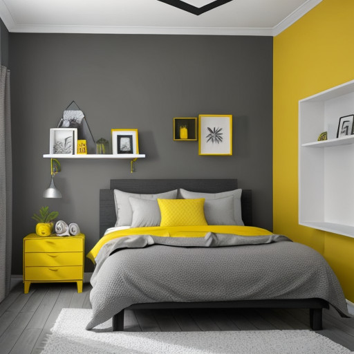 15 Mustard Yellow Colour Combinations Ideas for Bedroom Wall
