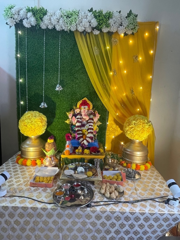 ganpati decoration ideas for home peacock