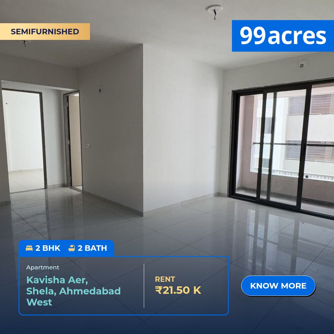 2 BHK / Bedroom Apartment / Flat for rent in Kavisha Aer Shela ...