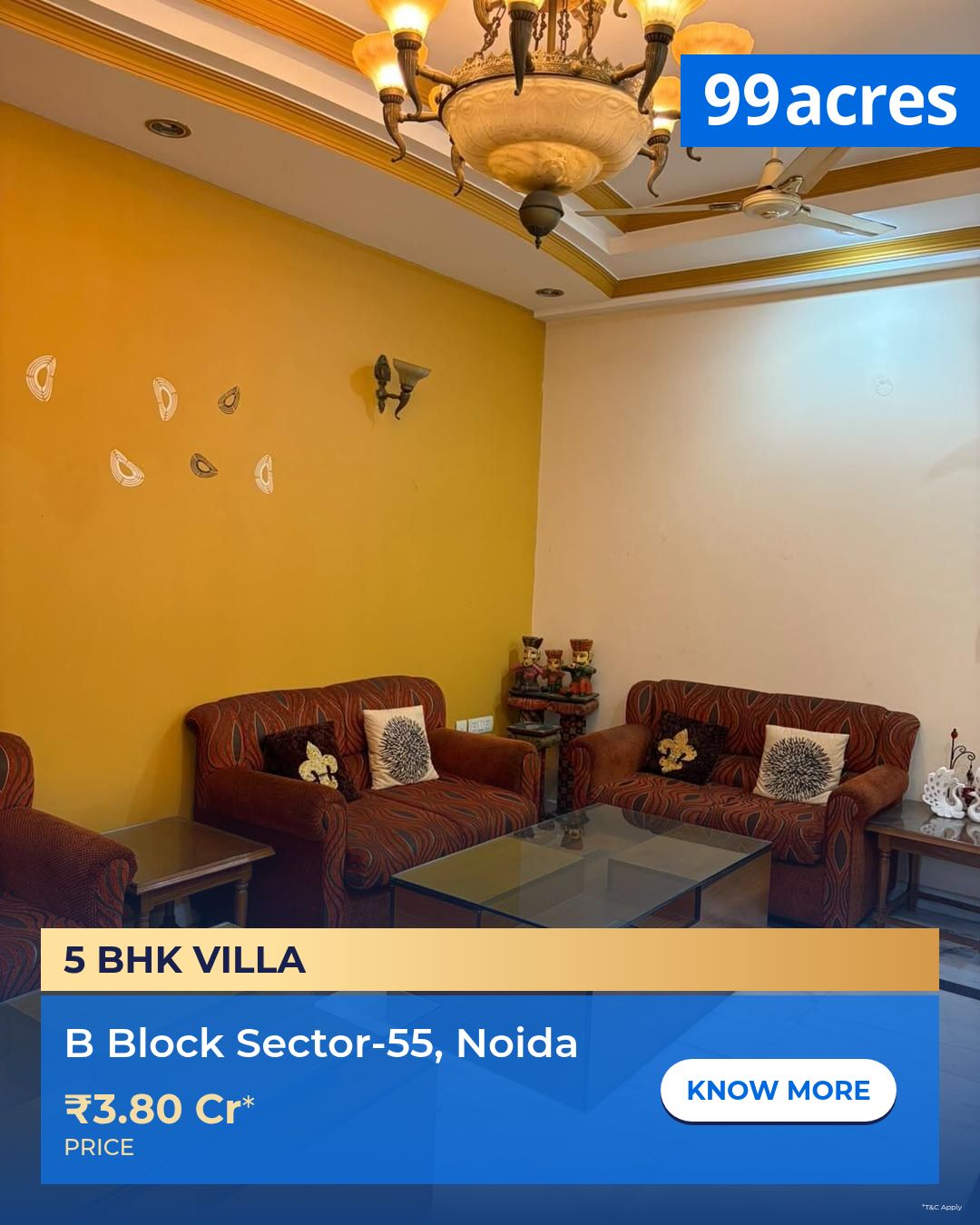 5 BHK House / Villa for sale in B Block Sector-55 Noida - 1259 Sqft