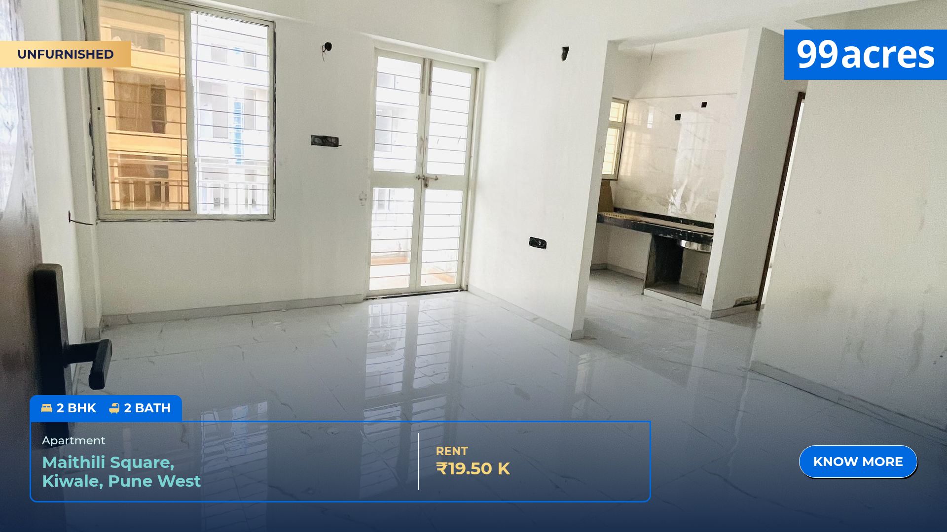 2 BHK / Bedroom Apartment / Flat for rent in Maithili Square Kiwale ...