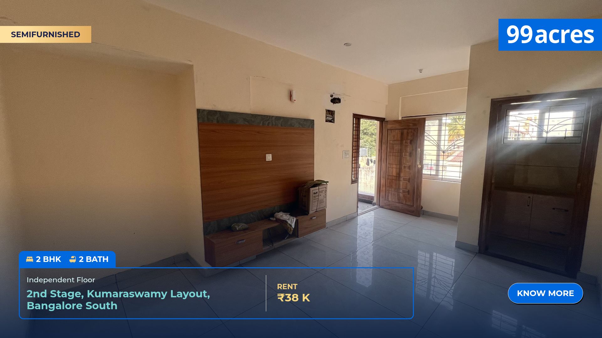 Roadmap Maker 2 BHK / Bedroom Builder Floor for rent in 2nd Stage Kumaraswamy Layout ...