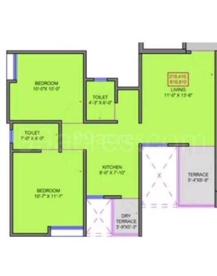 2 BHK Apartment / Flat for sale in Pune Mumbai Highway - 881 Sq. Ft ...