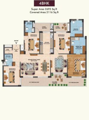 4 BHK Apartment / Flat for sale in Turnstone The Medallion Sector 82 ...