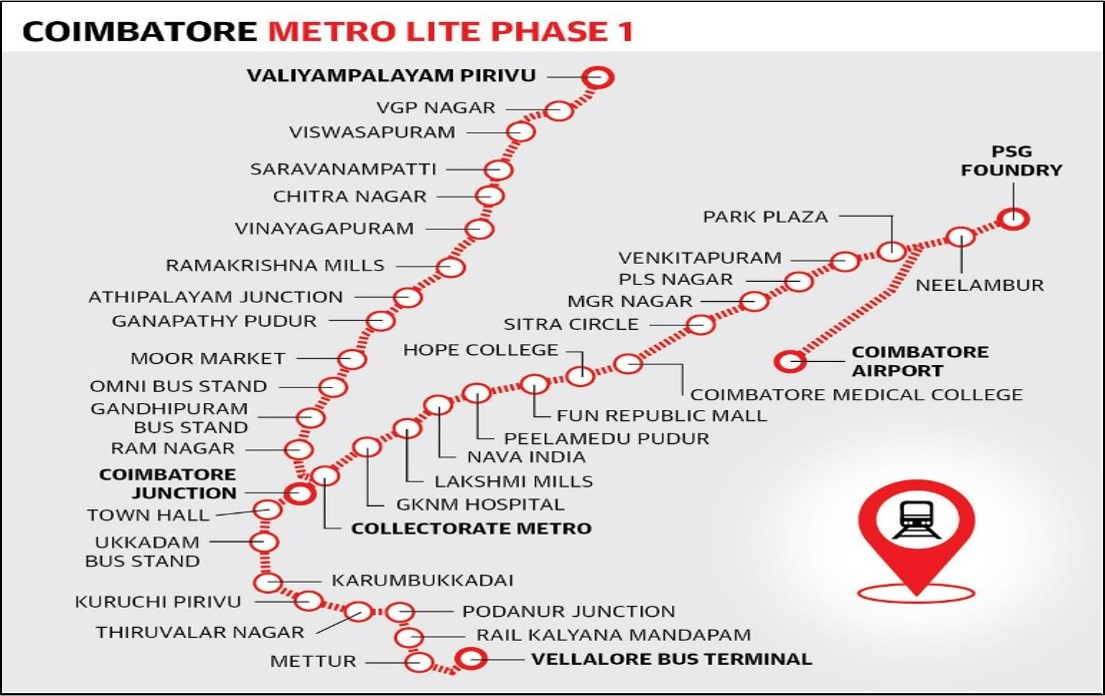 Coimbatore Metro Proposed Routes Map And Real Estate Implications 