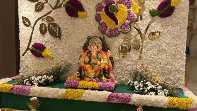 ganpati decoration ideas for home peacock