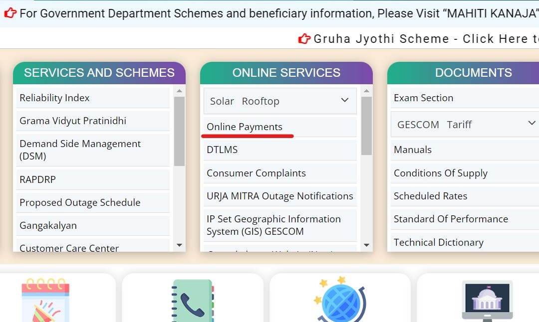 GESCOM: Login Online Bill Payment Bill Details Helpline Number