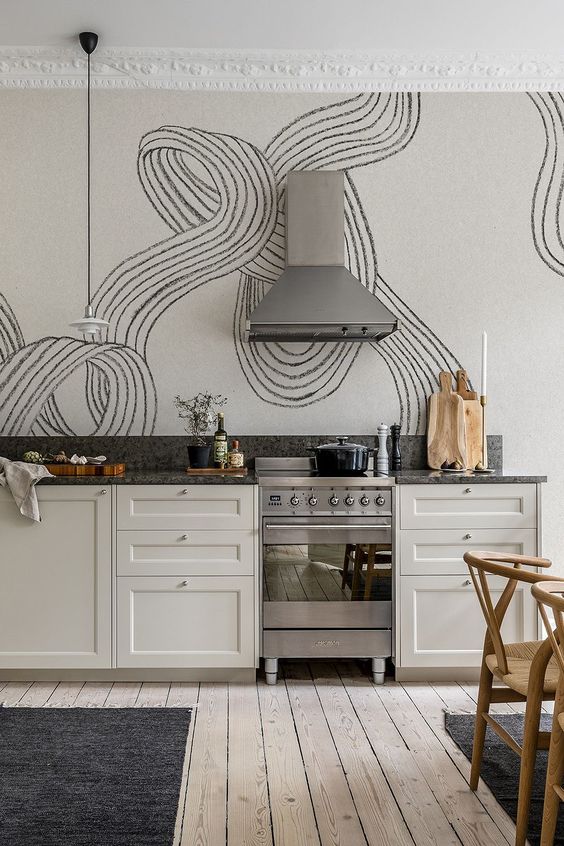 Modern Kitchen Wallpaper Wallpaper For Living Room Walls, Buy