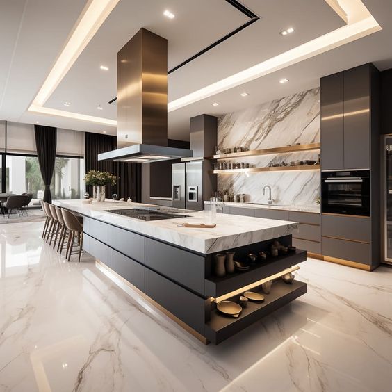35+ Luxury Modern Kitchen Designs: Lighting, Wall Decals, Islands