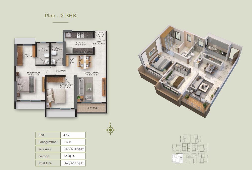 2 BHK Apartment / Flat for sale in Ace Parkside Kasar Vadavali Thane ...